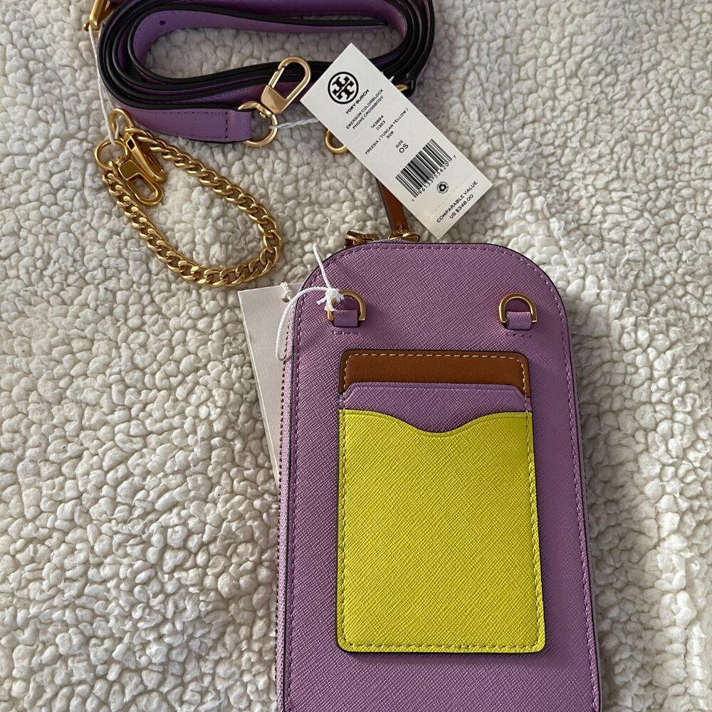 Tory Burch EMERSON PHONE CROSSBODY 143894 509 FREESIA TUSCAN YELLOW - Picture 7 of 9
